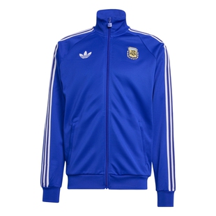 阿根廷队复古足球休闲文化夹克外套男装adidas阿迪达斯三叶草