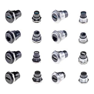 RJ45网口母座防水连接器工业级转接头航插前置接口USB3.0直通面板