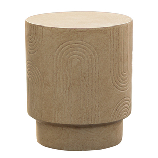 简约创意小茶几边几氧化镁泥花几祥云圆柱形庭院阳台民宿风设计师