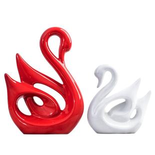 简约现代陶瓷摆件家居电视酒柜入户客厅玄关装饰品天鹅高级感小众