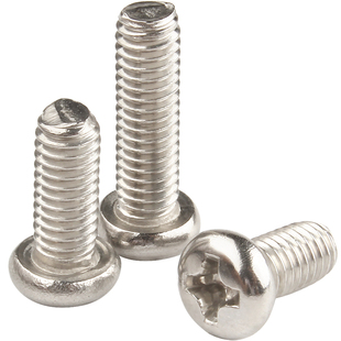 镀镍十字圆头螺丝钉机牙PM十字盘头螺栓机丝螺钉国标M2M3M3.5M4M5