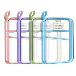 L型科目分类收纳袋拉链式透明文件袋学生用网格收纳包大开口手提拎书袋初中生作业补习袋档案袋试卷书本袋子