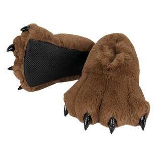 秋冬毛绒熊爪保暖拖鞋熊掌室内兽爪卡通情侣搞怪动物居家毛拖鞋