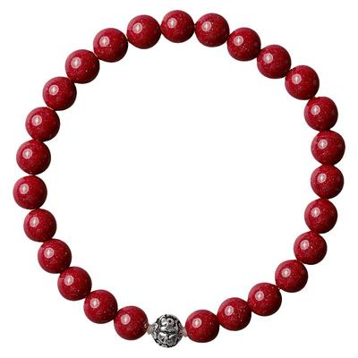 2024年新款大辰珠宝湘西紫金砂朱砂红砂手串纯银六字真言手链女