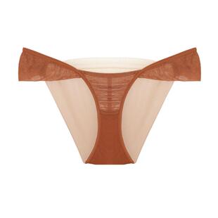 HER SENSES/何识触动系列层叠褶皱高弹网纱中腰三角裤P145