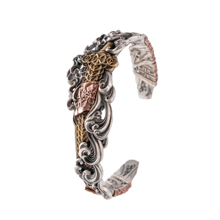 仙道手镯丨琢匠原创s925银开口手环男士个性国风铜钱剑镯饰品男款