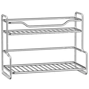 洗漱台不锈钢浴室置物架卫生间台面双层护肤化妆品收纳架镜前架子