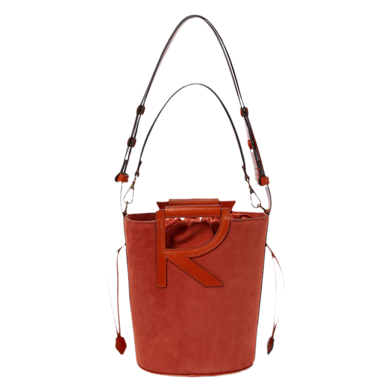 Roger Vivier/罗杰·维维亚女士红色抽绳封口休闲水桶手提单肩包