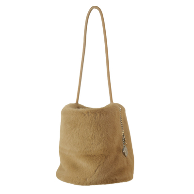 BeanAndBean毛绒手提包 单肩秋冬女通勤旅行毛茸茸高级