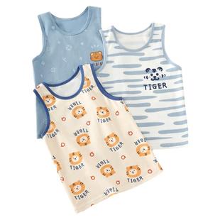 儿童背心男童春秋运动跨栏无袖打底上衣宝宝a类纯棉百搭休闲背心