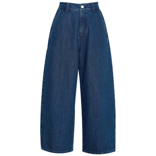 夏莫卡阔腿九分裤女新疆长绒棉复古立裁切割轻量感香蕉牛仔裤7920