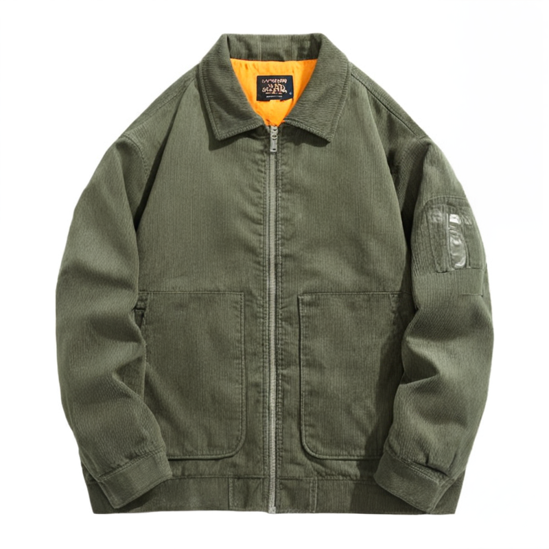 森马灯芯绒外套飞行员夹克棉服男