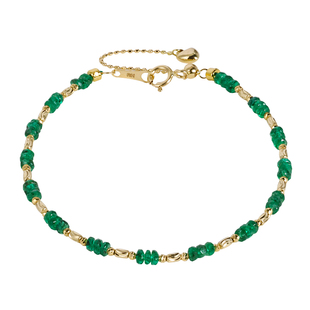 若华珠宝青花 赞比亚祖母绿宝石手链女18K金彩宝手串串珠手饰礼物