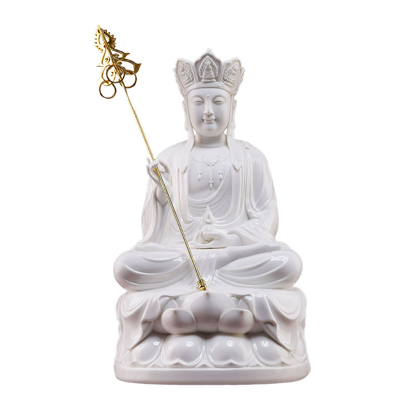 大尺寸德化白瓷地藏王菩萨像摆件