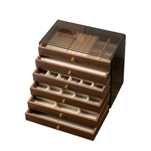 2026年新款首饰盒多层手镯耳钉项链收纳盒轻奢高档五金黄金饰品盒