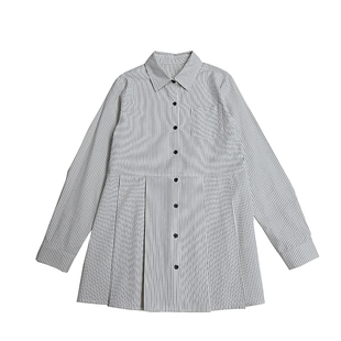 Punkhoo 春季新款韩版条纹衬衫裙气质百搭连衣裙宽松设计感小个子