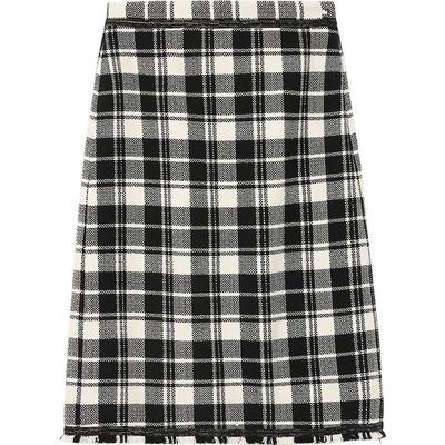 【播奥莱】播商场同款气质包臀裙女春秋格纹开叉半身裙BDQ3BD0317