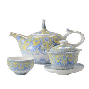 华光国瓷 高档骨瓷茶具套装中式轻奢送礼7头茶杯盖碗功夫茶具怡情