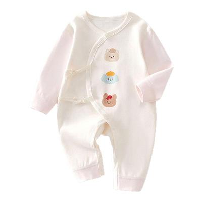 女宝宝婴儿连体衣春秋款纯棉a类新生儿蝴蝶衣52码四季款哈衣爬服