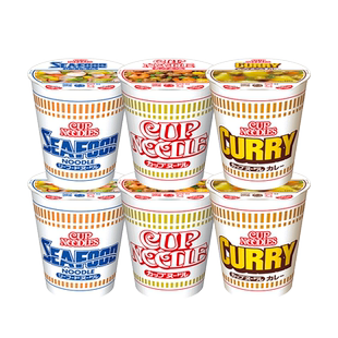 日清新品方便面 合味道日本风味3口味6杯杯面 海鲜面速食泡面组合