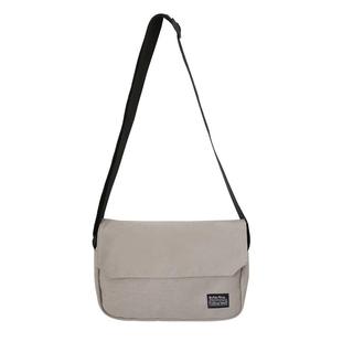斜挎包男士单肩韩版纯色简约情侣小挎包女学生出行百搭帆布邮差包