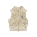 F383 美式复古辣妹立领羊羔毛无袖马甲女慵懒百搭叠穿保暖外套ins