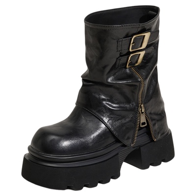 内增高10cm马丁靴女厚底堆堆靴子