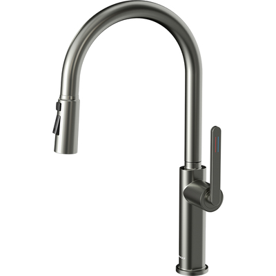 中宇厨房菜盆水槽抽拉水龙头精铜