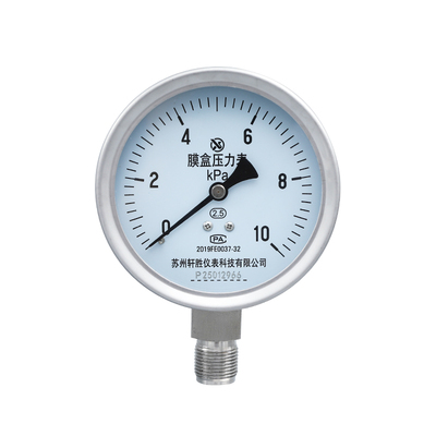 YE100BF防腐蚀不锈钢膜盒压力表