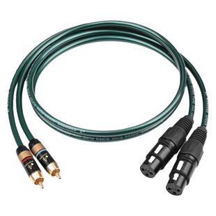 发烧单晶铜双莲花转双卡农公母线RCA转XLR音频线功放调音台连接线