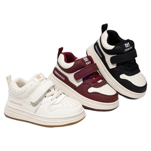 英贝米尼儿童二棉鞋冬季加绒加厚2025新款男童红色运动鞋女童板鞋