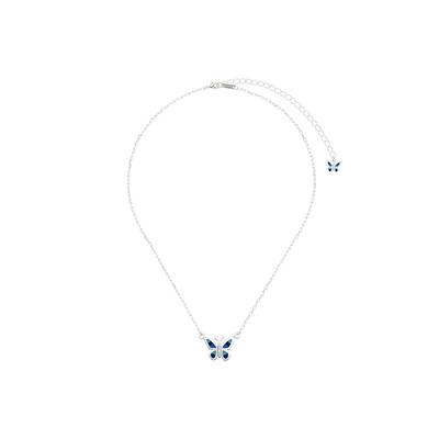 angel蓝蝴蝶银色锁骨素链