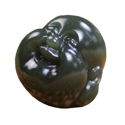 塔青玉笑佛雕刻散珠单颗手链定制