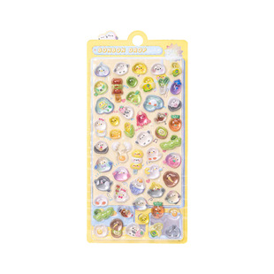 儿童贴纸女孩3d立体浮雕贴卡通动物宝石水晶贴手机壳DIY装饰图案