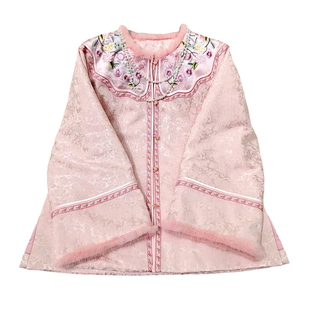 美伦花影流年·国风女装醋酸提花刺绣水貂毛中式棉服上衣春节冬女