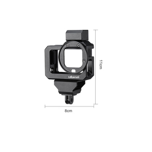 For gopro8金属狗笼侧开孔边充边录外框麦克风适配器灯光固定兔笼