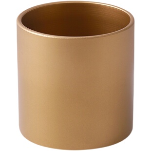 北欧哑光金色圆柱陶瓷花盆轻奢软装简约直筒带托盘室内外绿植盆栽