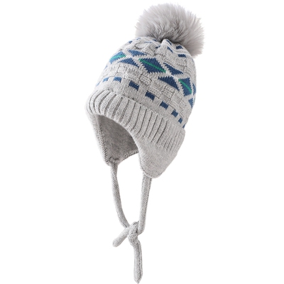 【商场同款】英氏儿童帽子毛织帽冬季保暖男童新款绵羊毛帽子