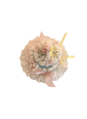 可爱粉色樱桃生日蛋糕帽子发夹