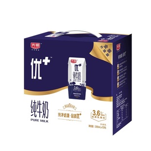 1月生产 光明优加纯奶优+礼盒装高品质常温纯牛奶礼盒250ml*12盒