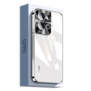 适用opporeno8手机壳电镀玻璃reno7pro新款超薄外壳reno8pro+镜头全包防摔保护套oppo十0pp0男0ppo女款por