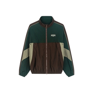 bosie伯喜2025年秋季新款美式运动夹克男情侣休闲撞色外套酷飒风