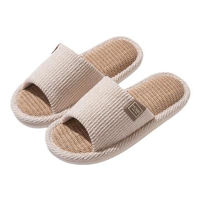 ECAC日式静音不臭脚亚麻拖鞋女款