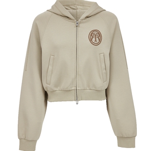 ONLY2026春季新款松弛慵懒宽松刺绣字母连帽插肩短款长袖卫衣女