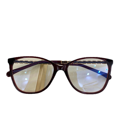 【高品质】小香小羊皮链条眼镜 小红书金属LOGO镜腿近视素颜镜潮