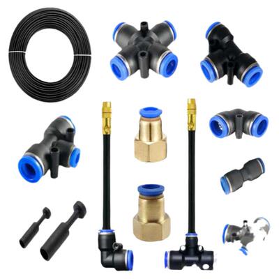 12mmPE万向可调铜微喷头供水管三通弯头接头配件降温防尘自动浇花