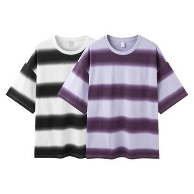 森马情侣潮流个性条纹短袖T恤男