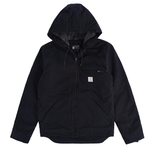 弹跳潮人Carhartt卡哈特104392水洗帆布连帽加绒夹克外套J141升级