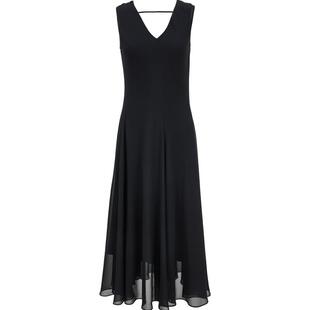 Vero Moda奥莱连衣裙2025秋冬新款V领收腰后身镂空小黑裙优雅裙子