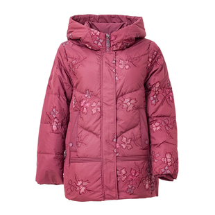 贝特如羽绒服妈妈装冬季连帽中老年女士优雅气质淑女保暖外套ES